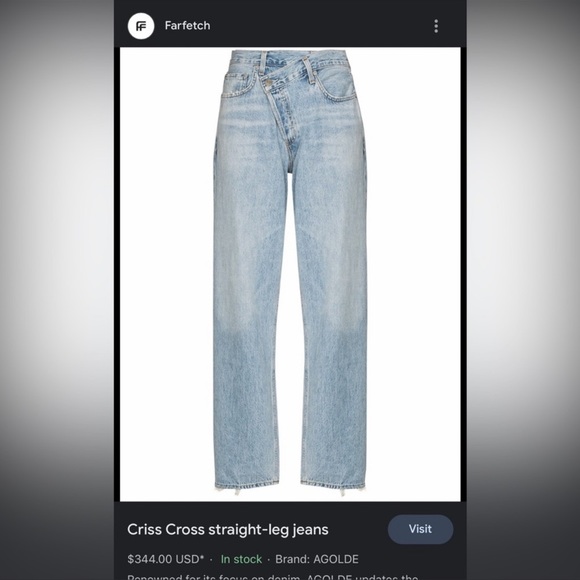 agolde criss cross straight leg jeans / mom jean - Picture 2 of 5